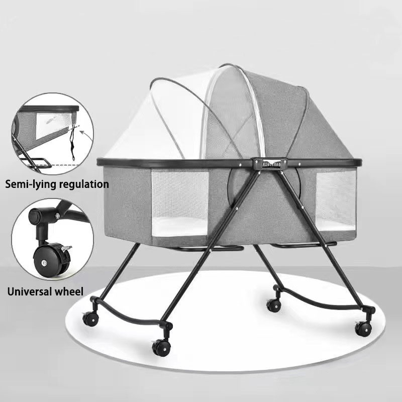 เปลเด็กพับได้แบบพกพาทารกแรกเกิดเตียงขนาดเล็ก Bassinet Baby Shaker Multifunctional เย็บเตียง