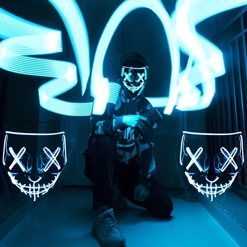 ハロウィンマスク LEDライトアップフルフェイスマスク、ホリデーコスプレハロウィンコスチュームマスカレードパーティー、カーニバル、ギフト