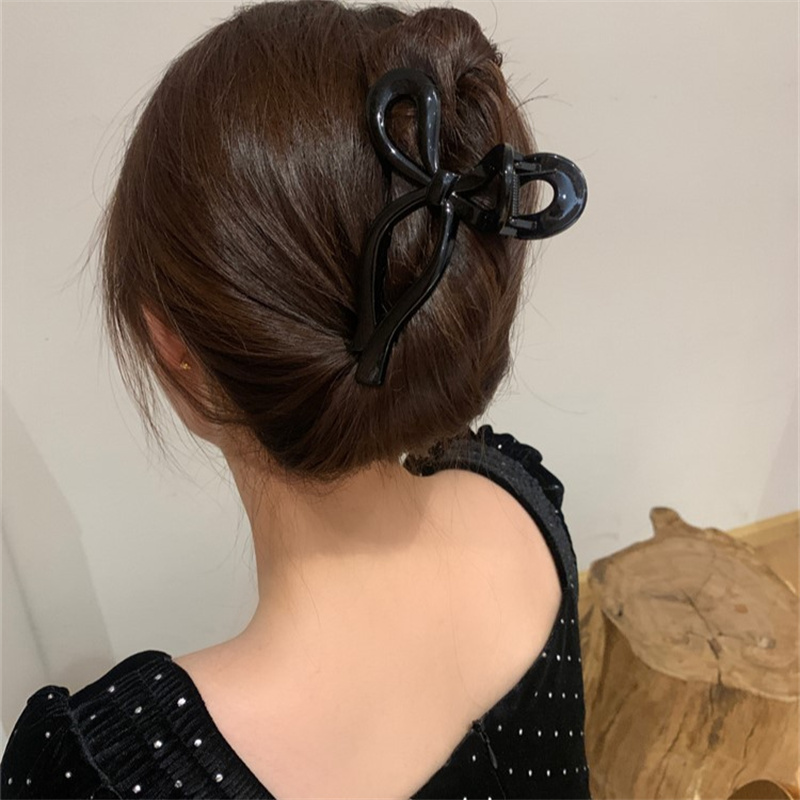 หางม้าโบว์ผมขนาดใหญ่ Claw Crab อุปกรณ์เสริมผมสําหรับผู้หญิงอะคริลิค Bowknot คลิปผม Hairpins หญิง Barrettes Headbands