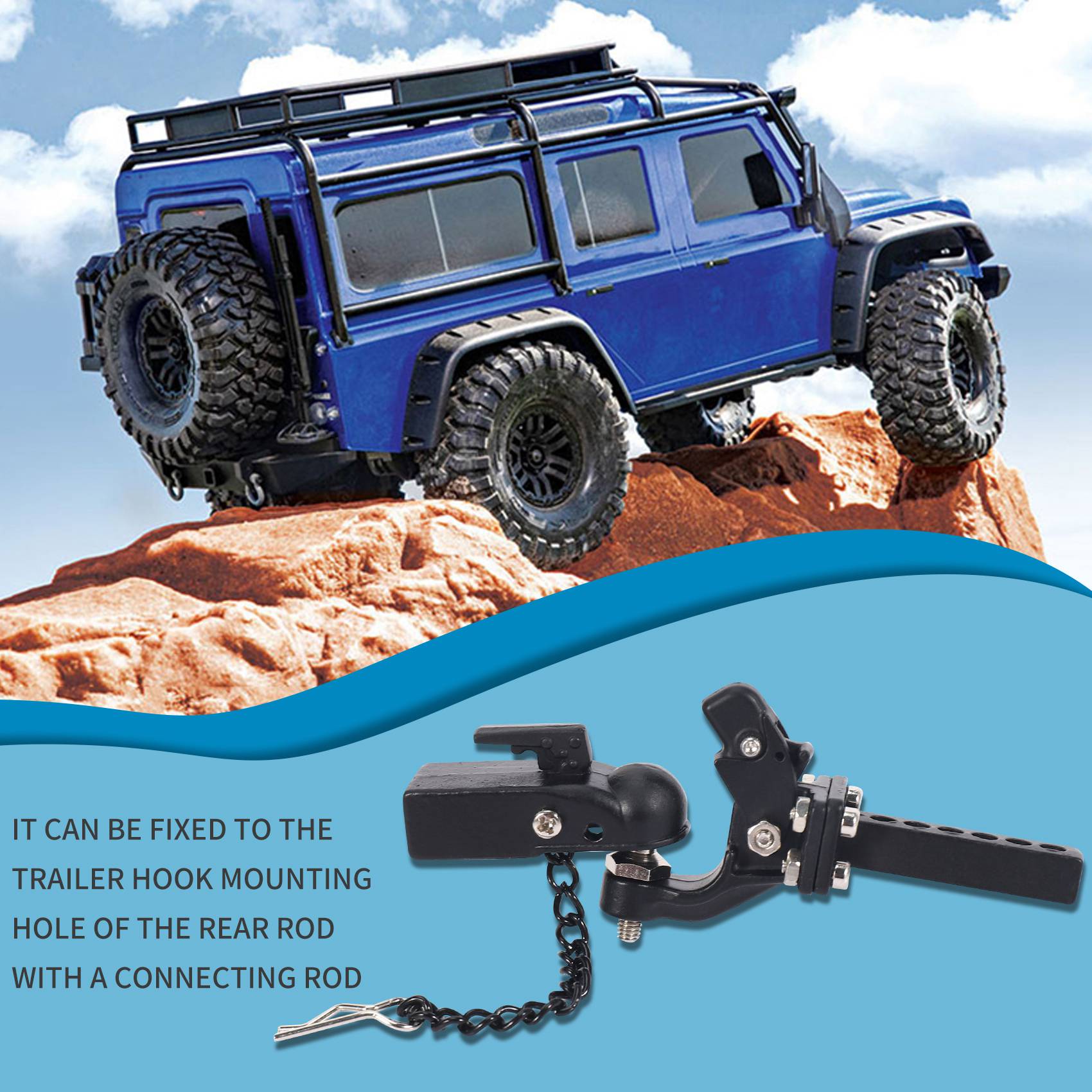 ตะขอเกี่ยวโลหะสำหรับ SCX10 90046 Traxxas TRX4 1/10รถตีนตะขาบรุ่น mobil REMOTE CONTROL สำหรับเด็กทารก
