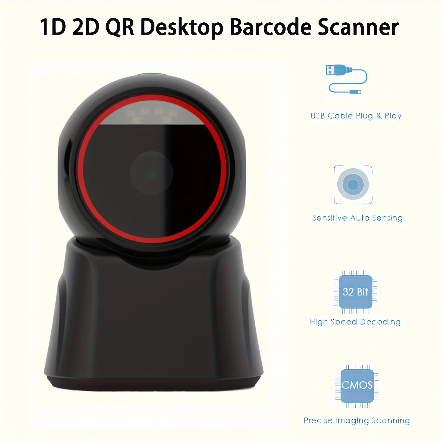 2D Barcode Scanner Desktop Omnidirektionale Automatische 1D 2D QR code Daten Matrix PDF417 Barcode Reader USB für Einzelhandel Supermarkt