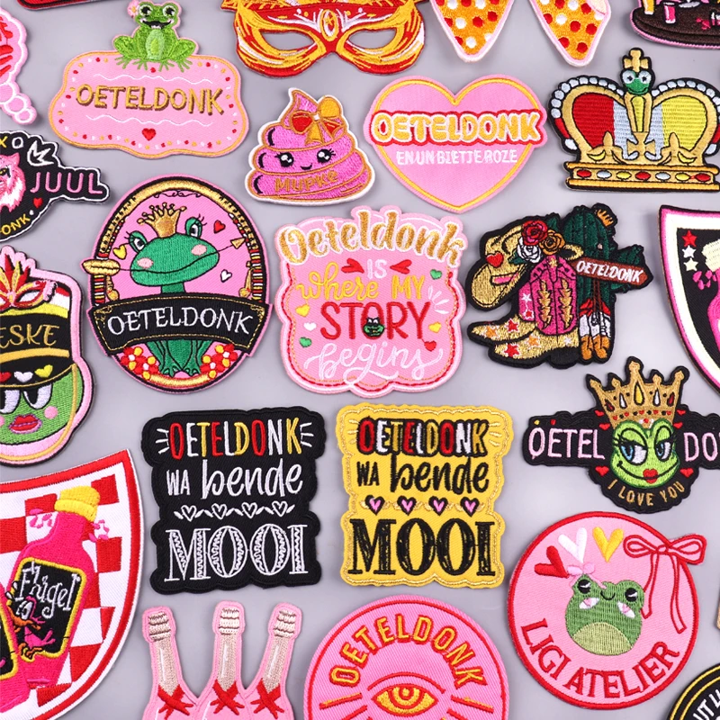 NEW Netherland Oeteldonk Emblem Embroidered Patches For Clothes DIY Iron On Patches Netherland Carnival Patch Celebration Gifts