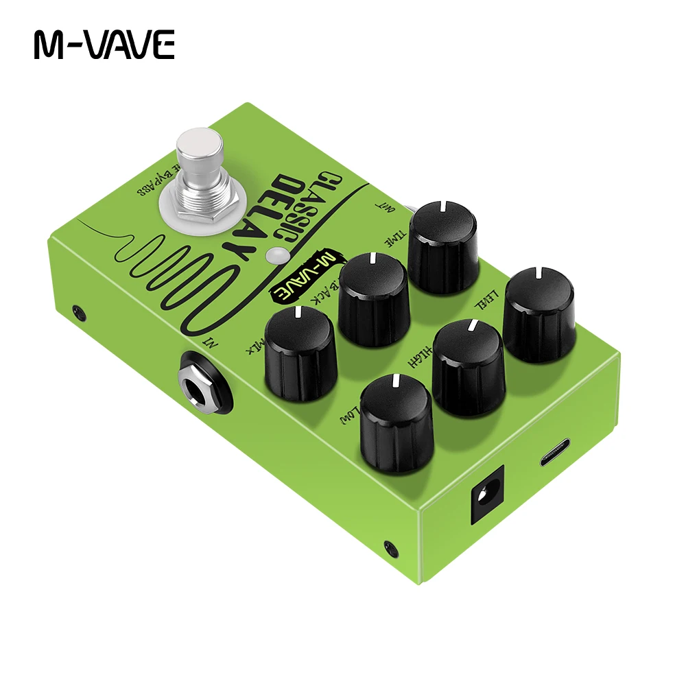 M-vave-Classic Delay-Effektpedal, 600 ms Delay Time True Bypass, Gitarreneffektpedal für E-Bass