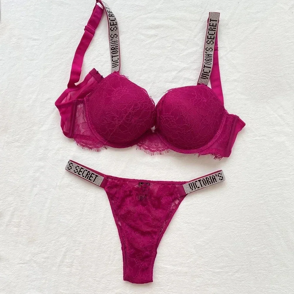 Lingerie sexy conforto feminino conjunto push up sutiã lingerie conjunto feminino 2 peça marca roupa interior vetement femme