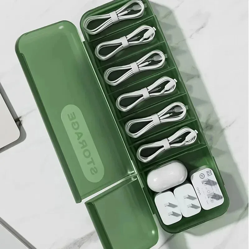 7칸 수납 정리함 충전기 코드 보관함 데이터 케이블 보관 케이스 재사용 가능 케이블 정리함 가정용 여행용 새 상품