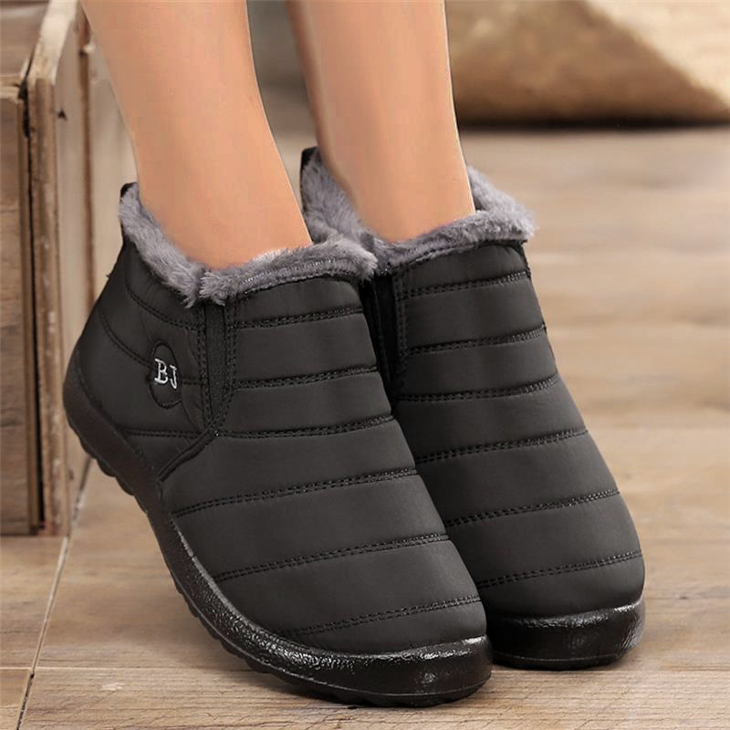 Botas de nieve para Mujer, zapatos gruesos con plataforma de invierno para Mujer, zapatos sin cordones, botines Punk, nuevos zapatos de invierno para mantener el calor, Botas para Mujer
