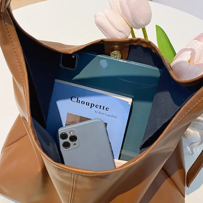 Nova sacola de mão conhecimento de embarque bolsa de ombro feminina retro simples grande bolsa tote