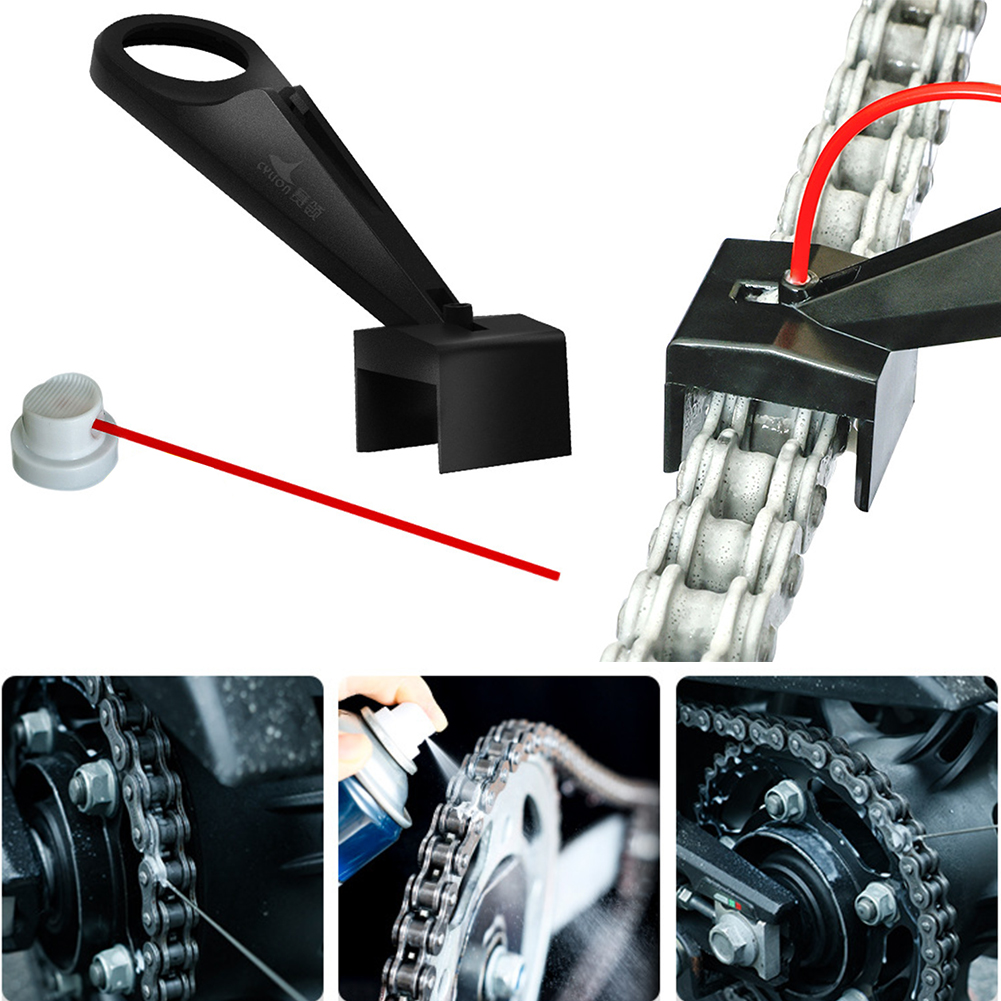 Applicatore posizionatore porta cannuccia lubrificante Catena per moto Oliatore lubrificante Accessorio per pulizia catena di cera per catena per moto senza disordine