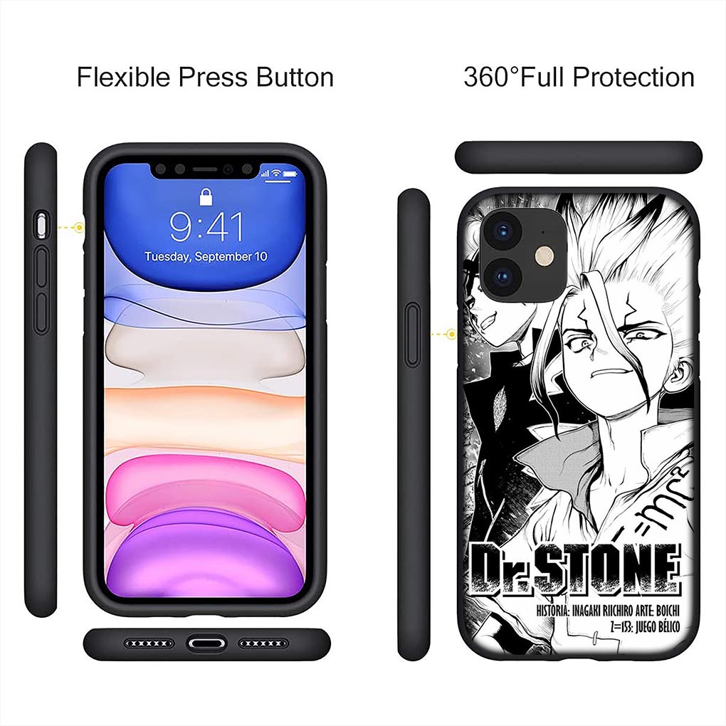 Penutup ponsel lunak Anime Dr stone ishisenkuu untuk Apple iPhone 15 14 13 12 Mini 11 Pro X XR XS Max 7 8 Plus + 15 + casing