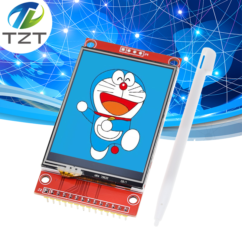 2,4 "2,4 pulgadas 240x320 SPI TFT LCD Módulo de puerto serie + 5V/3,3 V PBC adaptador Micro SD ILI9341 / ST7789 LED blanco para Arduino