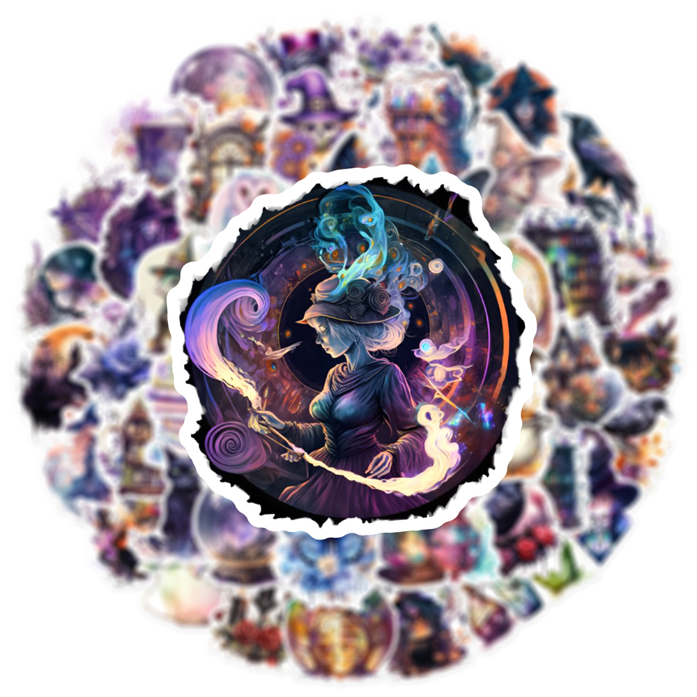 10/30/50 個アートゴシック魔法魔女美的漫画ステッカー装飾アニメデカールラップトップオートバイギター車クールステッカー