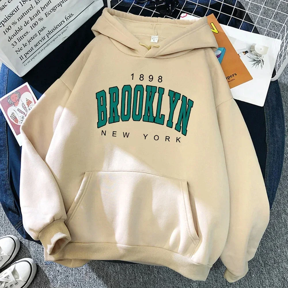 Brooklyn Letter Print Capuchon Trui Mode Hoodie Kinderen Hip Hop Straat Dames New York Herfst Kleding Hoodie voor Dames