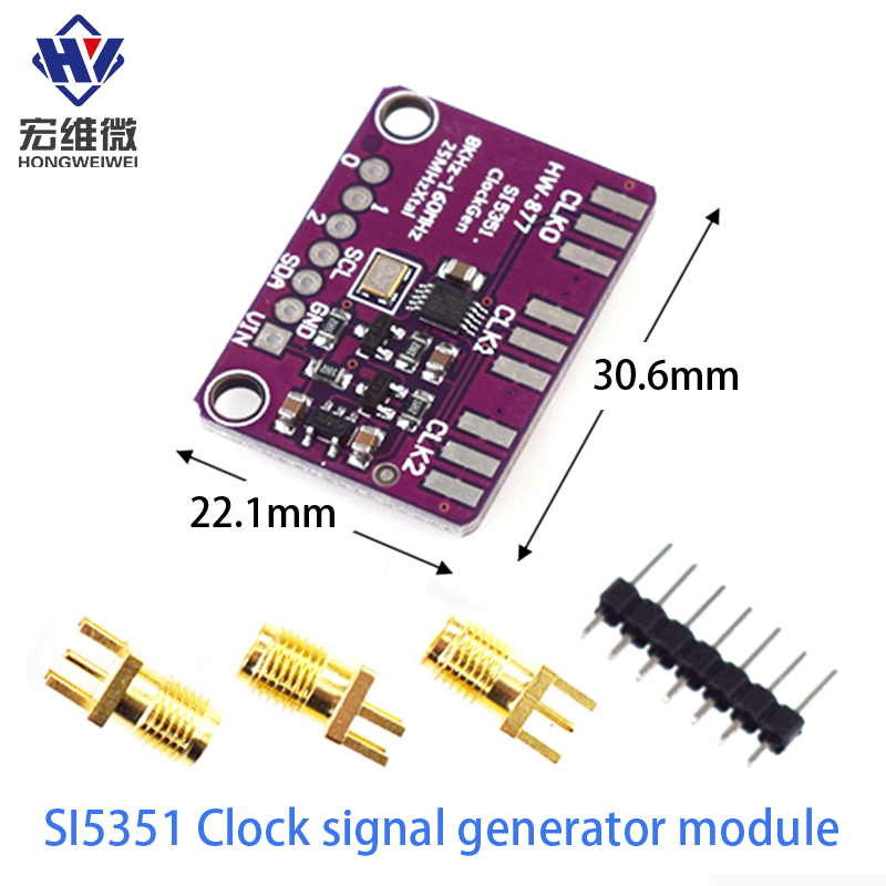 DC 3V-5V Si5351A Si5351 I2C Clock Generator Breakout Board Module Si 5351 A Signal Generator Clock 8KHz-160MHz