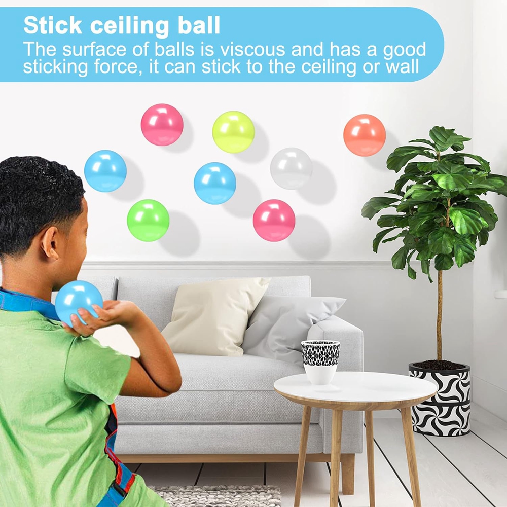 5PCS สําหรับเด็กผู้ใหญ่เรืองแสง Sticky Ball ยืดหยุ่น Squishy Ball GLOW ใน Dark ความวิตกกังวลความเครียดบรรเทาลูกปาร์ตี้โปรดปราน