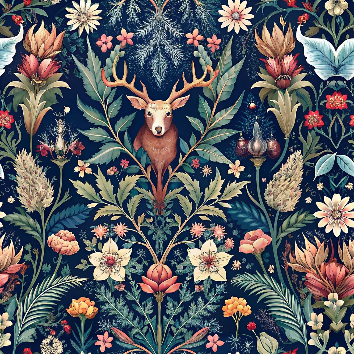 Обои с кожурой и наклейкой оленя, съемные самоклеящиеся обои с листьями леса, съемная контактная бумага для спальни, гостиной