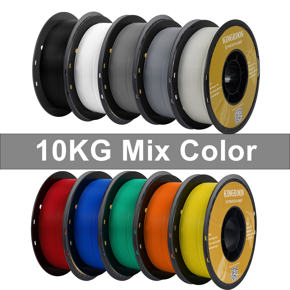 Нить для 3D-принтера KINGROON PETG 1,75 мм, 5 кг, 10 кг, смешанные цвета, материал для 3D-печати, 1 кг/рулон, пластик petg для FDM 3dprinter