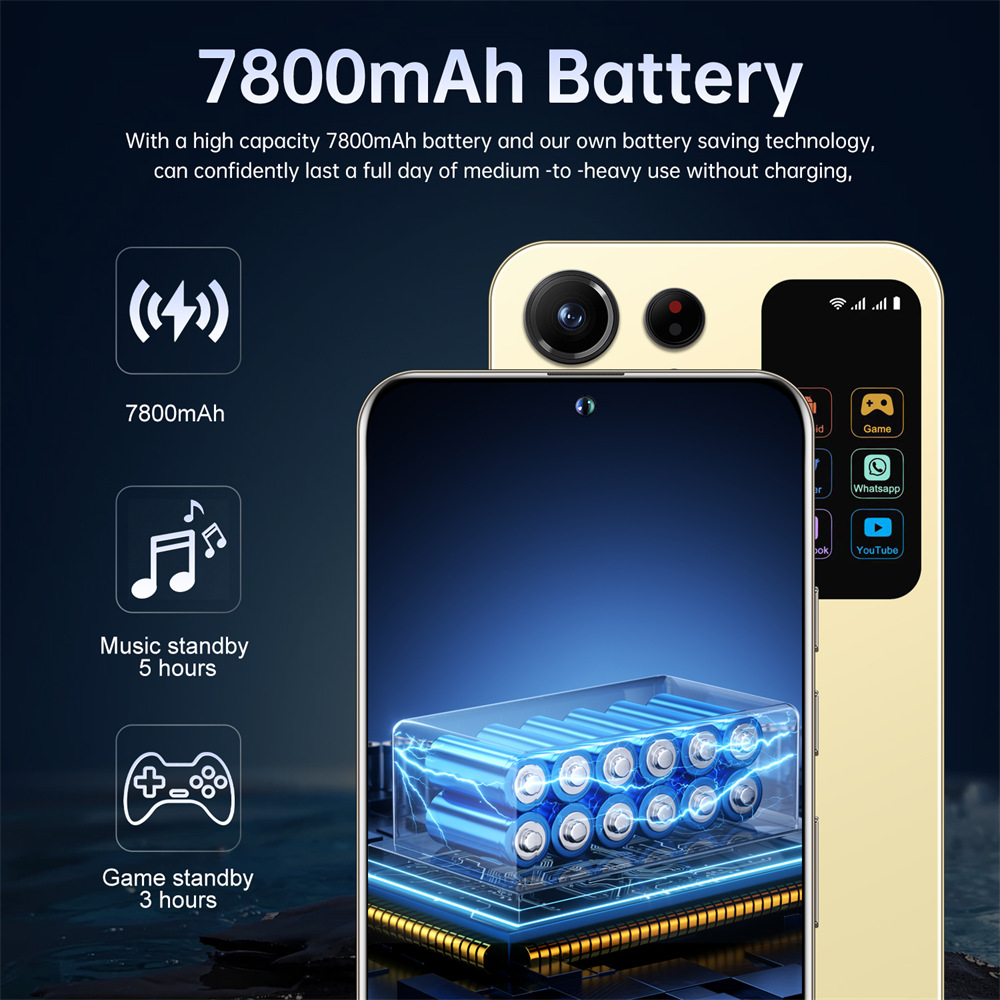 New SMS24 Ultra smartphone 7.0 HD Screen Cell phone 16GB+1TB Cellphones Dual Sim Face Unlocked 5G Original Mobile Phones Android