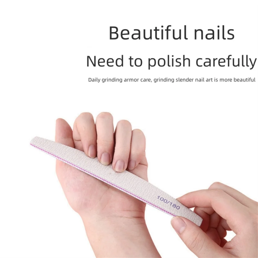 5 pcs/10 pcs/25 ชิ้น/ล็อตแฟ้มเล็บมืออาชีพReusable Double Sided Emery Board (100/180 กรวด) เล็บจัดแต่งทรงผมเล็บเครื่องมือ