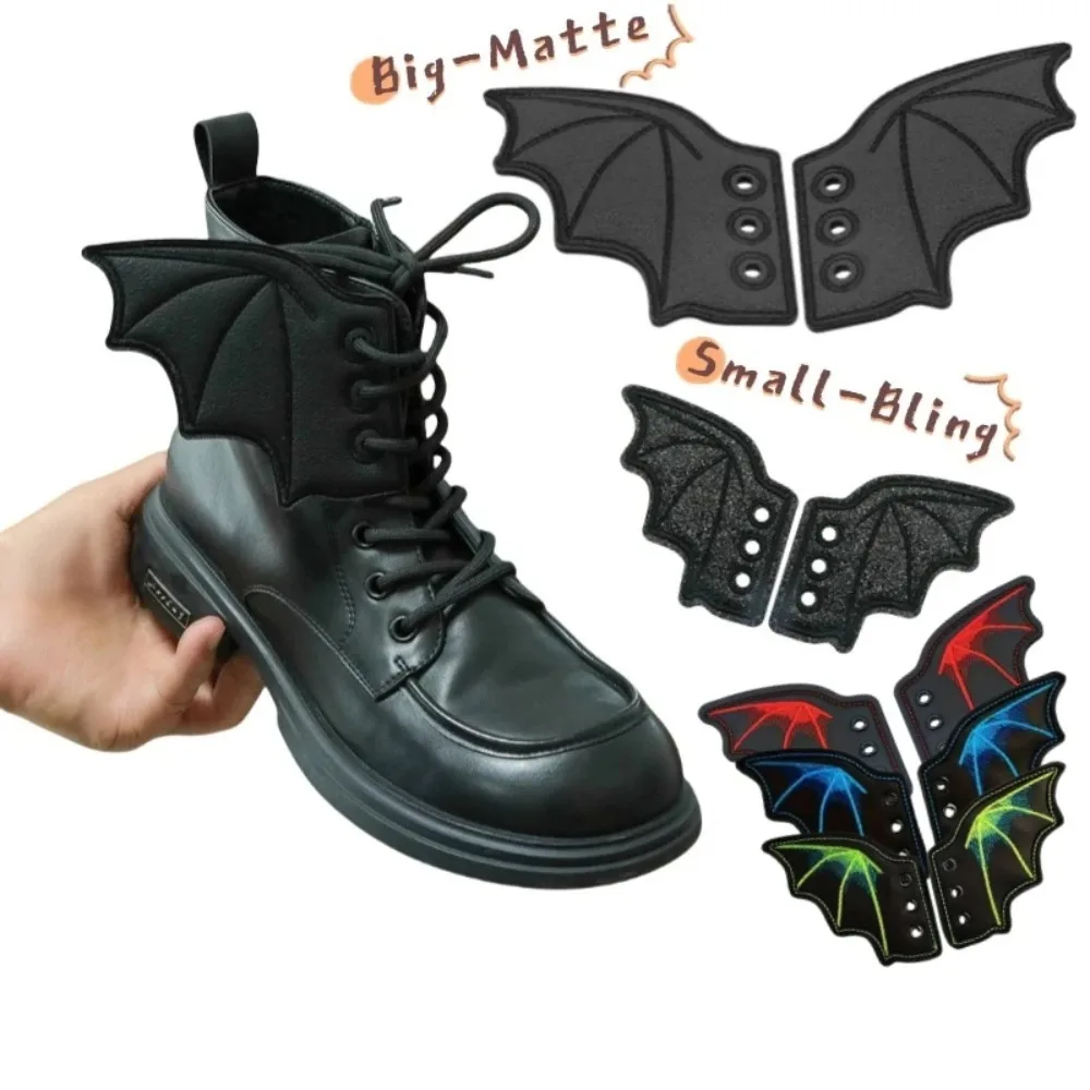 1 Para Ozdób na Buty w Kształcie Skrzydeł Nietoperza z Efektem Bling, Dekoracje do Trampek, Ubrań, Sznurowadeł, Punkowy Prezent na Halloween, Akcesoria