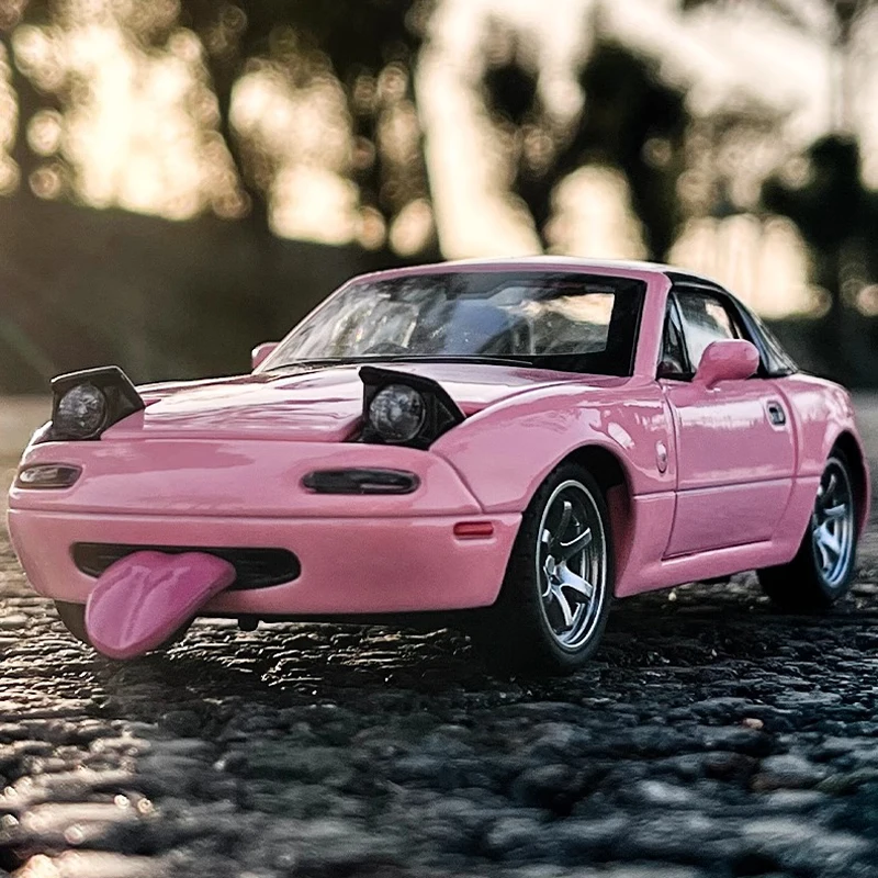Miniatur 1/32 mx5 Legierung Druckguss Metall MX-5 Spielzeug auto Modell Fahrzeug Sound & Licht Sammlung Hobbys Geschenke für Kinder Jungen Kinder