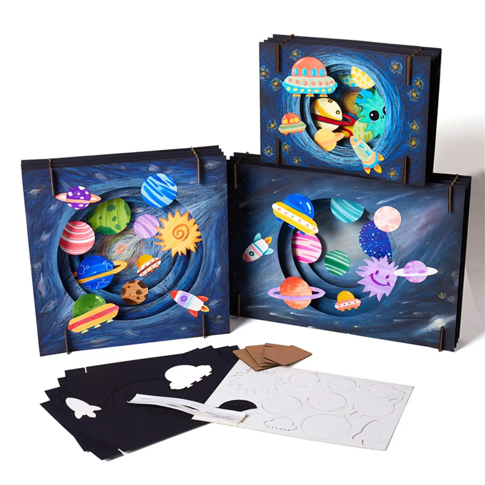 3D Tô Màu Handmade Thủ Công Bộ Dụng Cụ Cho Bé, Không Gian Và Chủ Đề Biển Lắp Ráp Tranh Nghệ Thuật Phụ Kiện-Tương Tác Đồ Chơi Giáo Dục