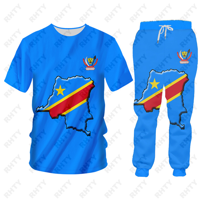 Congo FLAG zaire DR เสื้อแจ็คเก็ตมีฮู้ดสำหรับผู้ชายกางเกงพิมพ์3D ขนาดใหญ่เสื้อสเวตเชิ้ตแบบสวมหัวสไตล์แอฟริกันเสื้อผ้าใส่ได้ทั้งชายและหญิงมีสินค้าส่ง