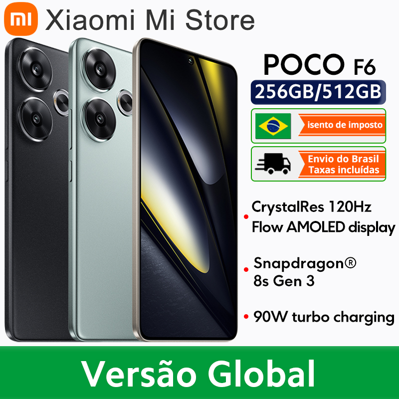 Versão global poco f6 5g celular 90w carregamento 5000mah bateria 6.67 ”1.5k 120hz fluxo amoled dotdisplay snapdragon 8s gen 3