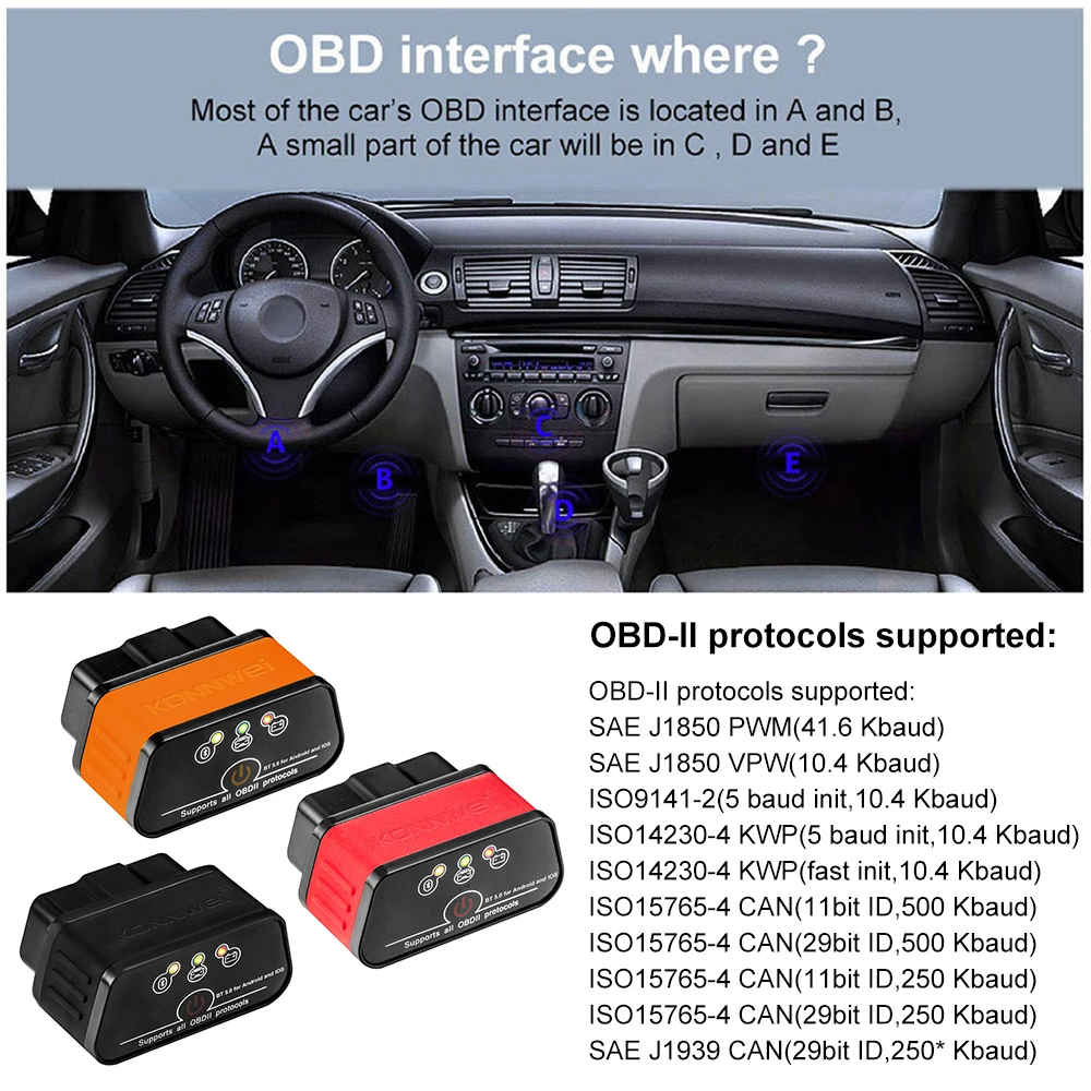 ブルートゥースOBD2-Vehicleを搭載した自動車診断ツール,5.0エンジンを搭載した自動車診断ツール,Android,iOS向け,1個