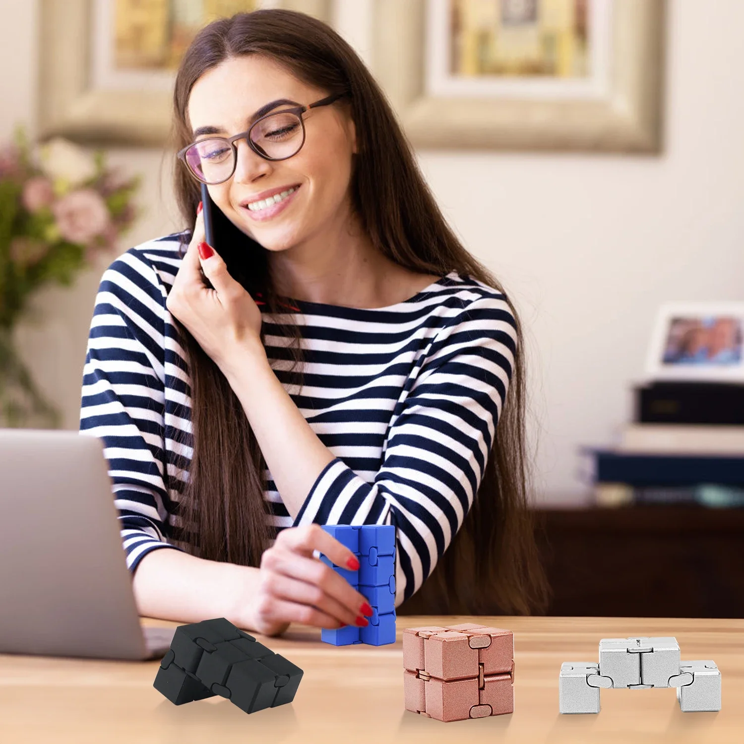 ของเล่น Fidget Finger - Infinity Cube Prime เพื่อบรรเทาความเครียดและความวิตกกังวล ของขวัญทางประสาทสัมผัสที่ทนทานเป็นพิเศษสําหรับผู้ใหญ่และวัยรุ่น