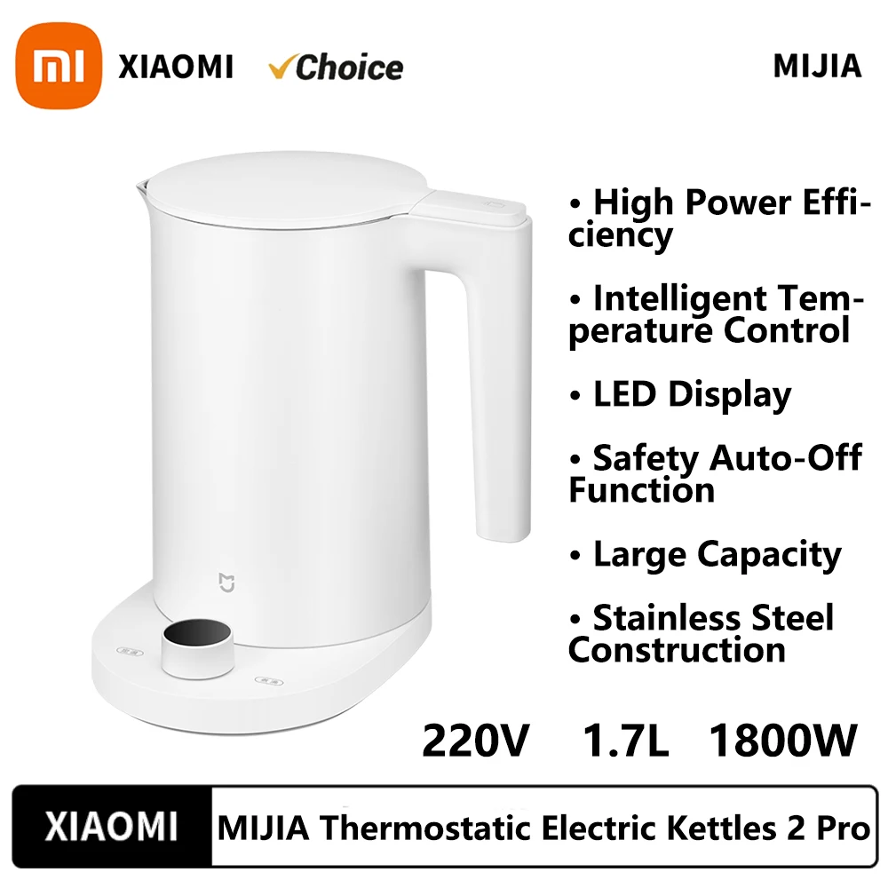NOWY Czajnik Elektryczny XIAOMI MIJIA Smart Kettle 2 Pro 2025 Urządzenia Kuchenne Wyświetlacz LED 24H Inteligentna Regulacja Temperatury Samowar