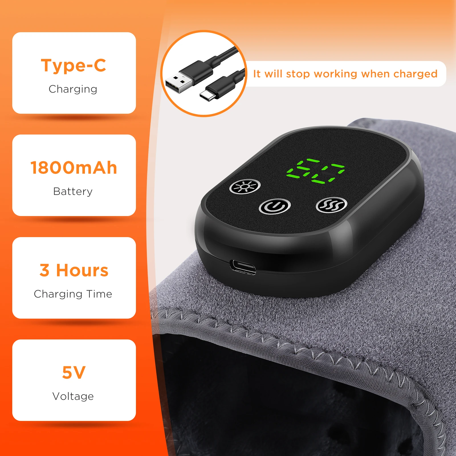 Electric Foot Ankle Massager with Heat Vibration Ankle Heating Pad for Achilles Tendonitis Plantar Fasciitis Hand Wrist Massager