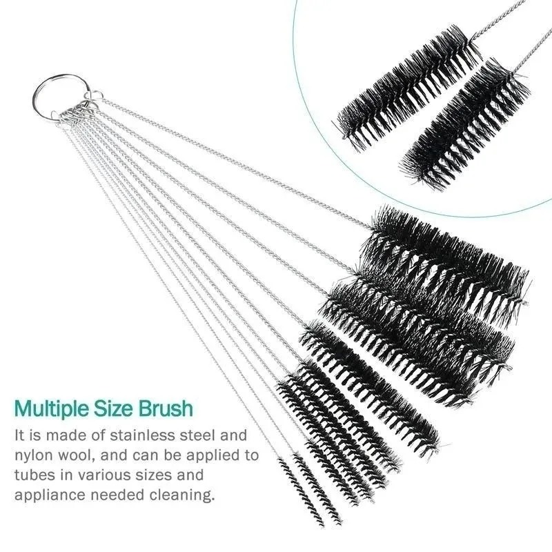 Multifunctional portable cleaning brush stainless steel gap cleaning tool. Household glass cleaning set.
