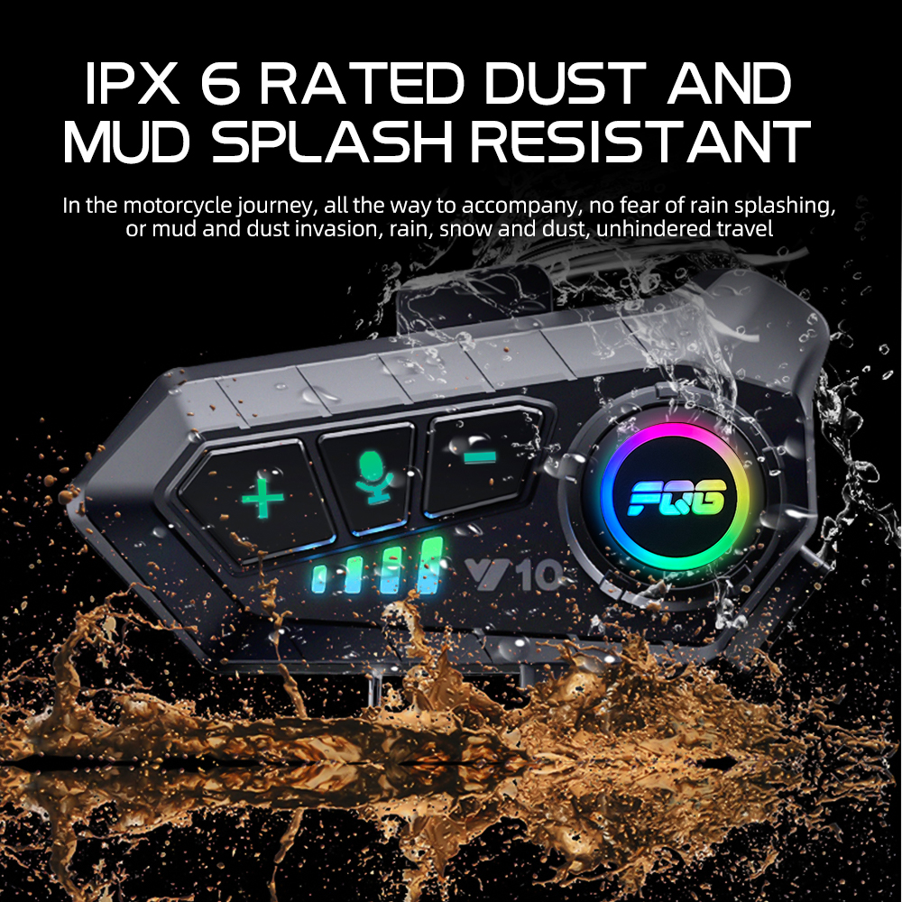 X3/Y10 Motorradhelm-Headset Bluetooth 5.3 Sprachsteuerung Motorrad Drahtloses praktisches sprechendes Headset Wasserdicht