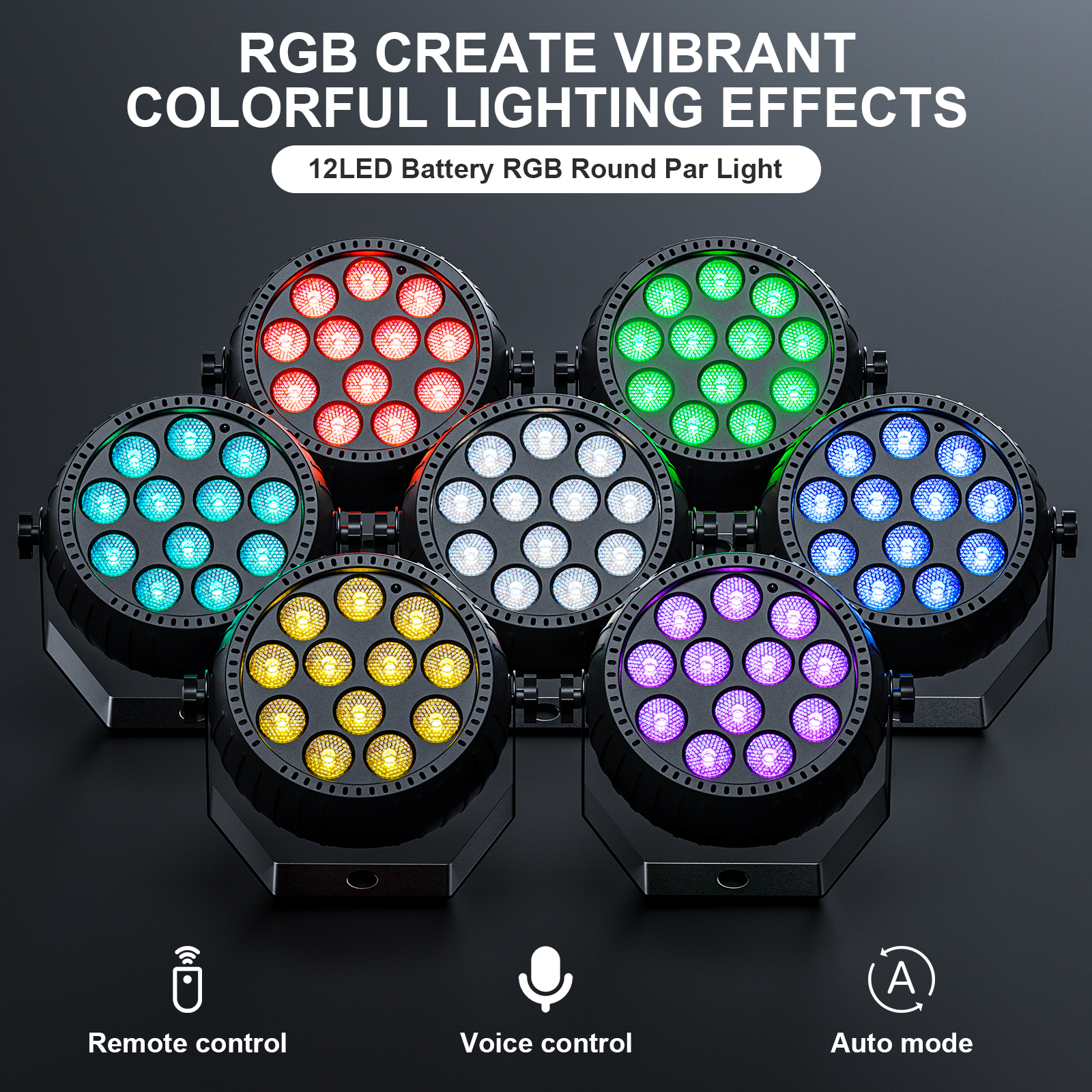 Somspot Mini RGB LED Par lumières effet d'éclairage de scène LED lumière de Projection pour DJ Disco fête vacances Bar Club mariage anniversaire