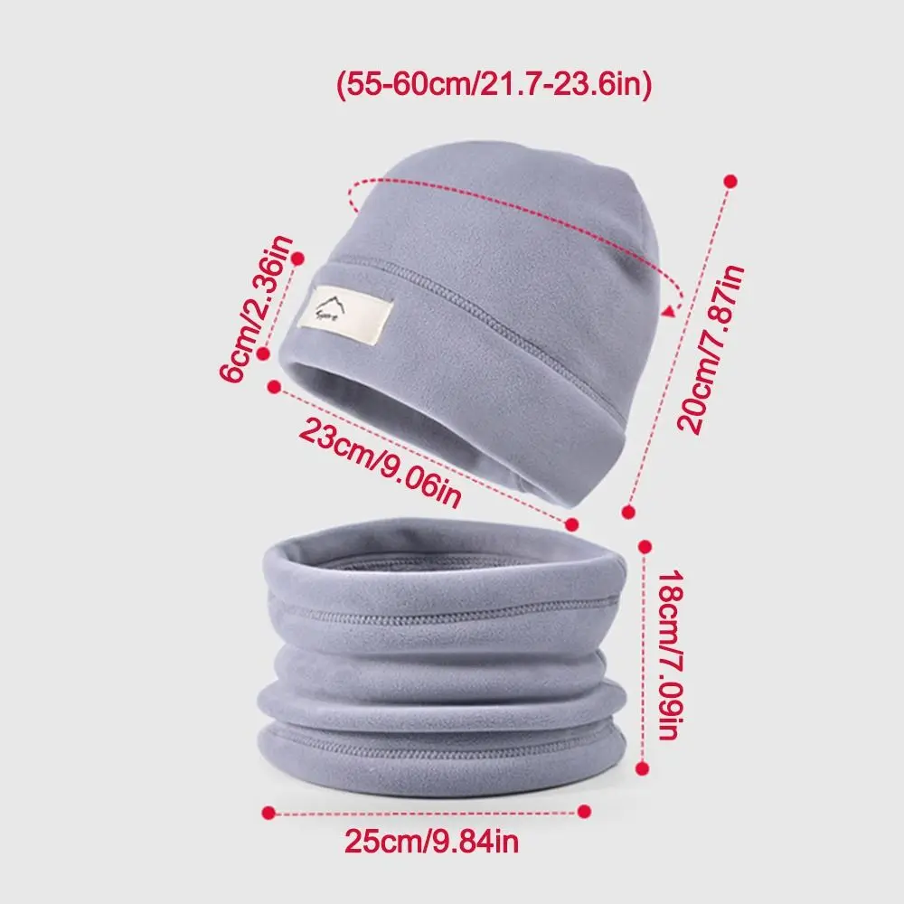 2 unids/set gorro de punto a prueba de viento conjunto de bufanda a prueba de frío calentador de cuello gorros gruesos invierno cálido ciclismo esquí con capucha