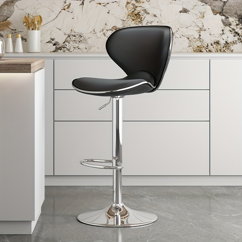 Adjustable Artistic Bar Stool with High Back - Sleek, Ergonomic Seating for Home Bars and Kitchen Islands