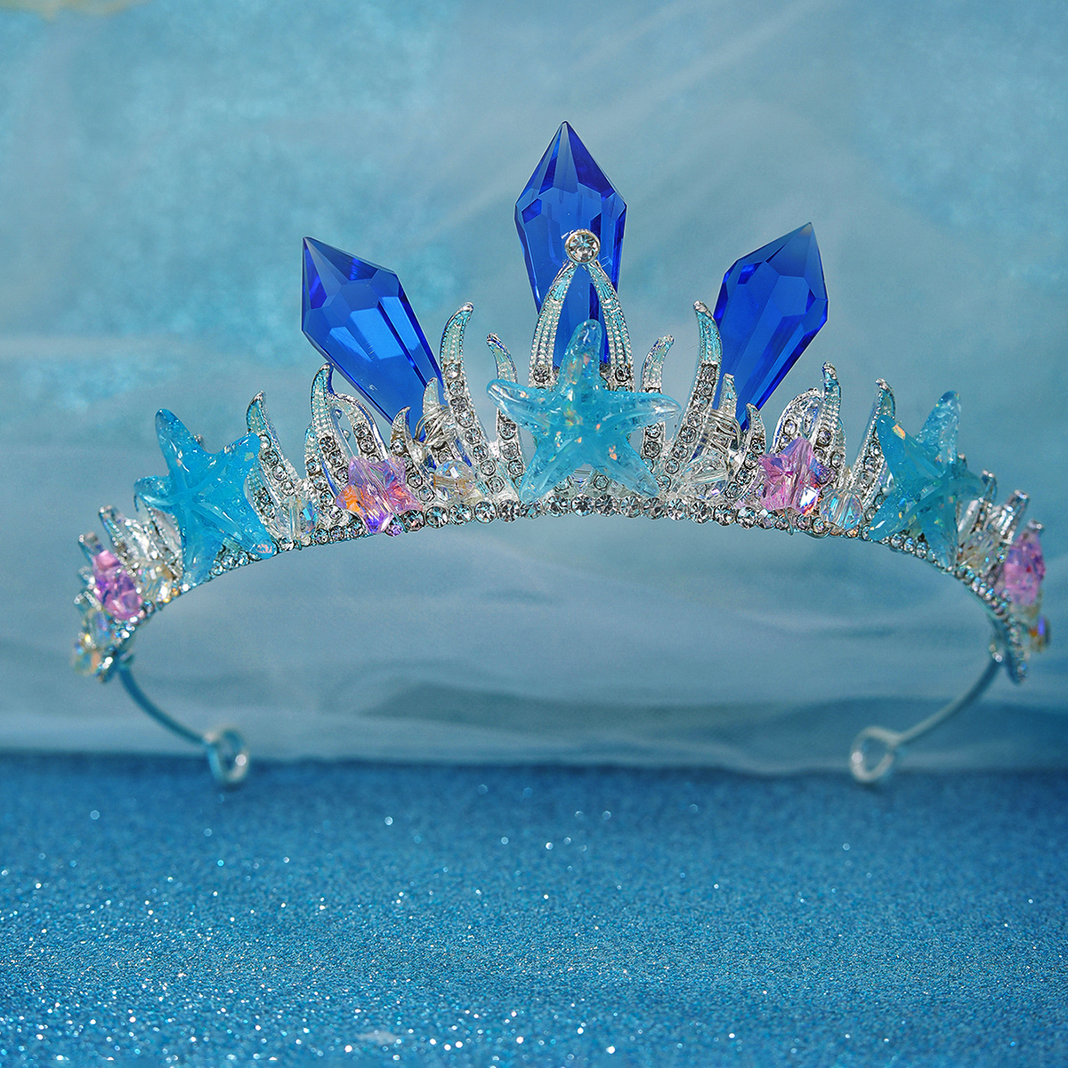 Cristal strass tiaras com borla e pérolas, coroa vintage, artesanal princesa rainha festa coroa, conchas novas