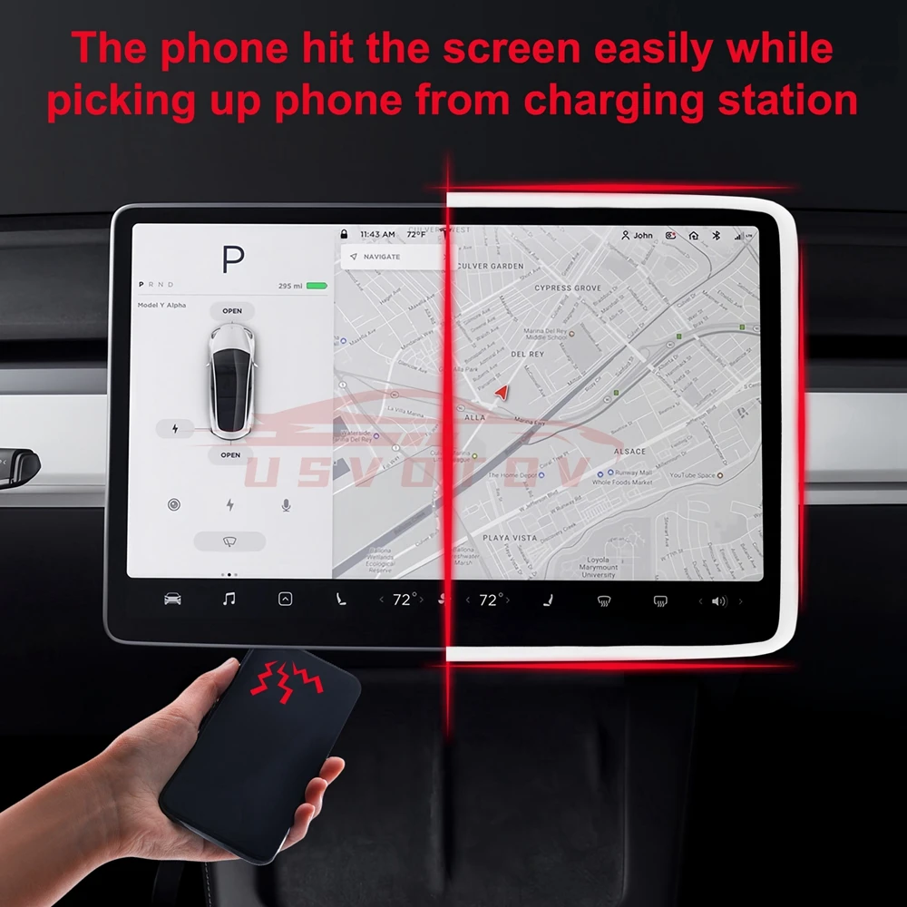 Voor Tesla Model 3/Y Juniper 2025 Siliconen Beschermende Frame Rand Cover Centrale Controle Scherm Protector Auto Accessoires