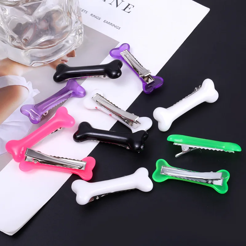 White Bone Hairpins Fashion Lovely Women Gril Headwear Barrettes Hair Band Accessories Vivid Dog Bone Hair Clips Side Hair Pin