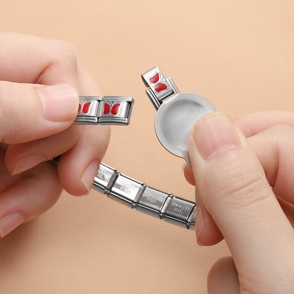 Poignée de Bracelet à Breloques Italiennes en Acier Inoxydable, Outil d'Ouverture pour Bijoux Faits à la Main, Accessoires de Direction, 1 Pièce/Lot