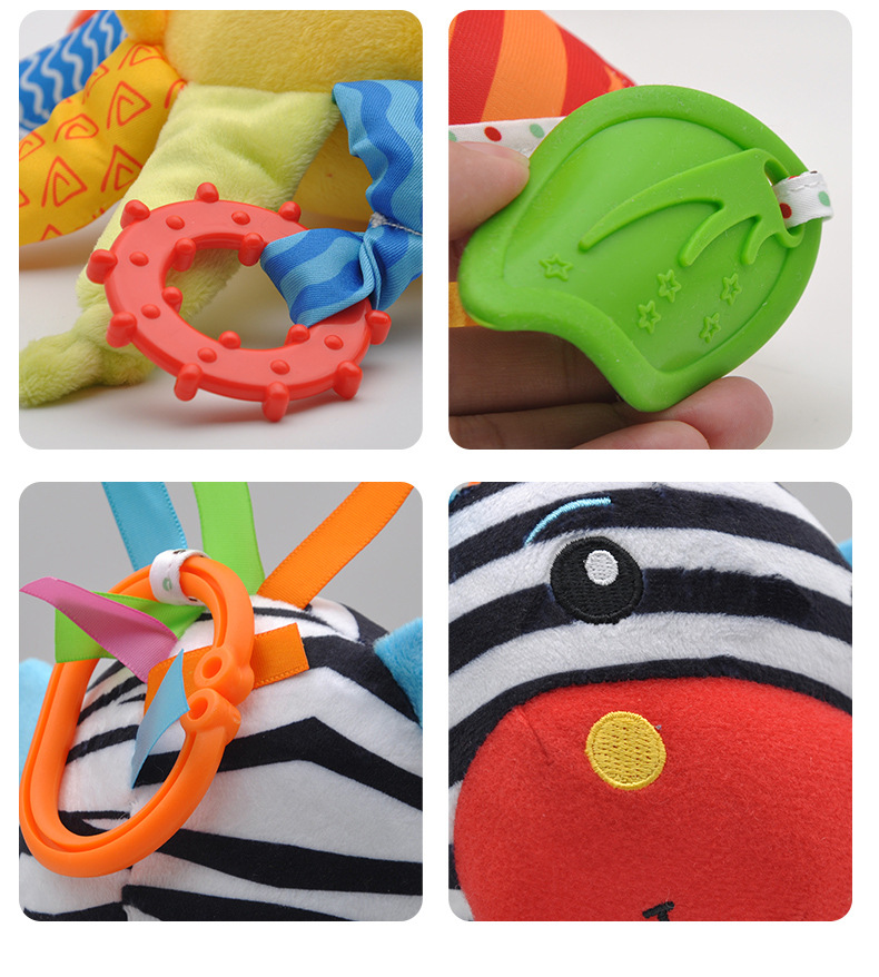 아기 봉제 인형 딸랑이 장난감, 유모차 걸이식 동물 침대, 모바일 유아 토끼 교육 장난감, 0-12 개월 아기