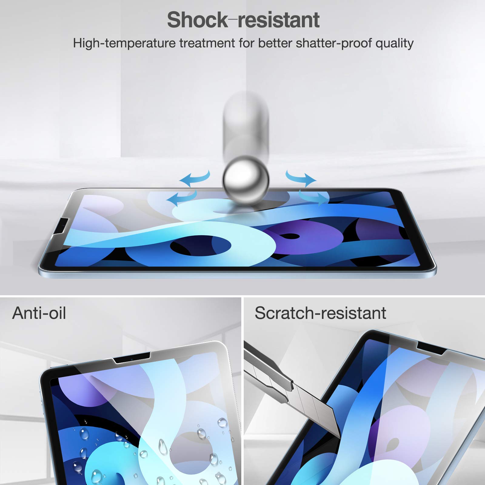 Защитная пленка для экрана для Apple iPad Air Pro 11 2024 9.7 10.2 10.5 10.9 2-й 3-й 4-й 5-й 6-й 9-й 10-го поколения из закаленного стекла