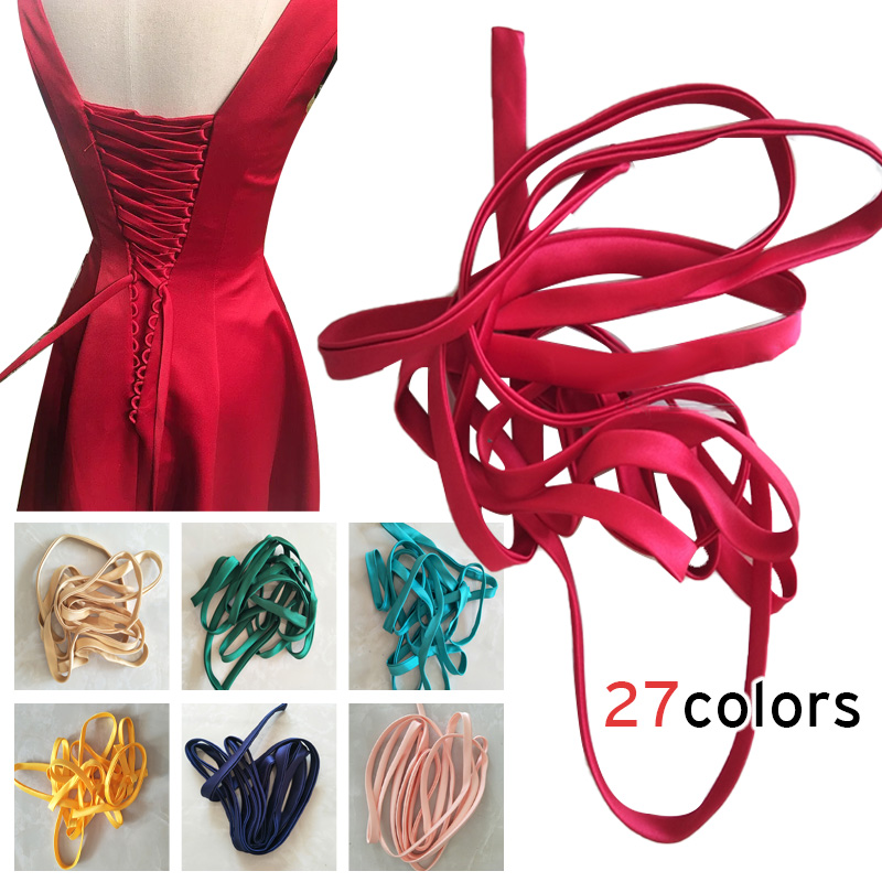 Kit de espalda de corsé ajustable, corbatas de cinta de satén con cordones para Banquete de novia, vestido de noche, vestido de novia, reemplazo de cremallera, rojo, 4M