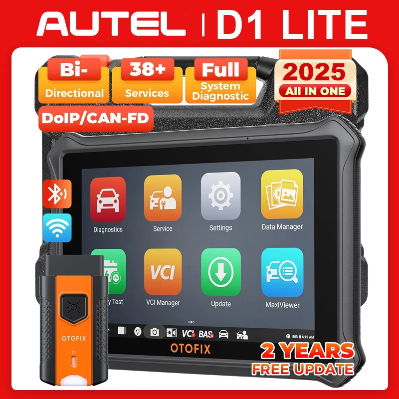 OTOFIX D1 Lite Automotive OBD2 Scanner 2 anos de atualização Controle bidirecional Todos os sistemas Ferramenta de digitalização de diagnóstico FCA SGW CAN FD e DoIP