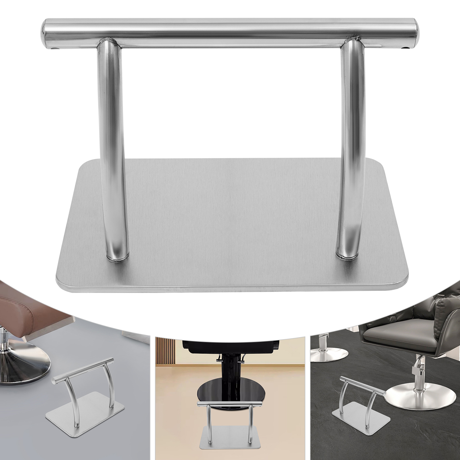 Chaise de barbier en acier inoxydable, repose-pieds pour salon de coiffure, support de pied, accessoires pour magasin de tatouage
