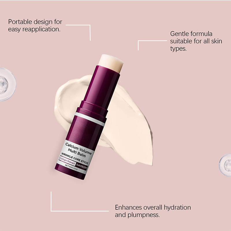 Bálsamo múltiple con volumen de calcio, barra coreana para el cuidado de la piel, crema facial y para ojos, colágeno, hidratación profunda, antiarrugas, adecuado para premaquillaje