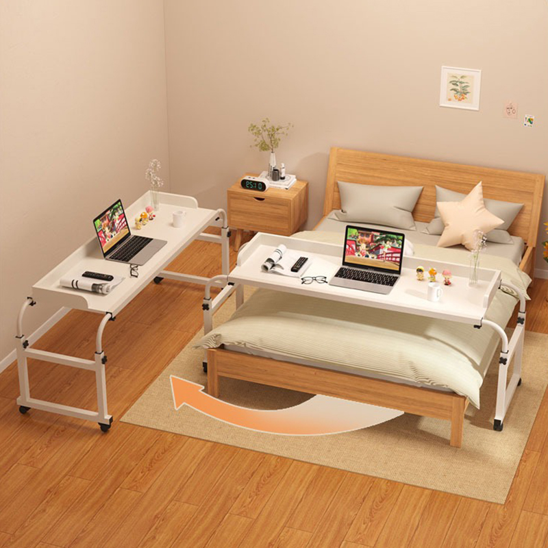 Mesa sobrecama de escritorio móvil para sala de estar, dormitorio, altura y longitud ajustables para ordenador portátil