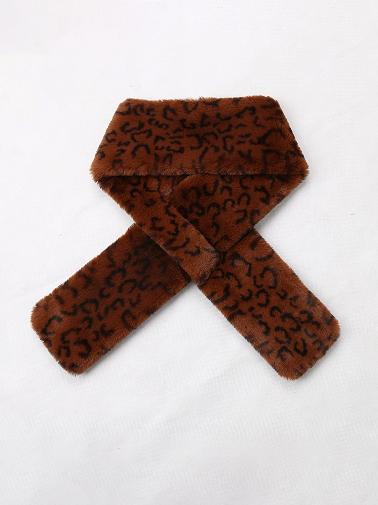 Lautaro Herbst Winter weich warm flauschig Leoparden muster Kunst pelz gestohlen Frauen Schal