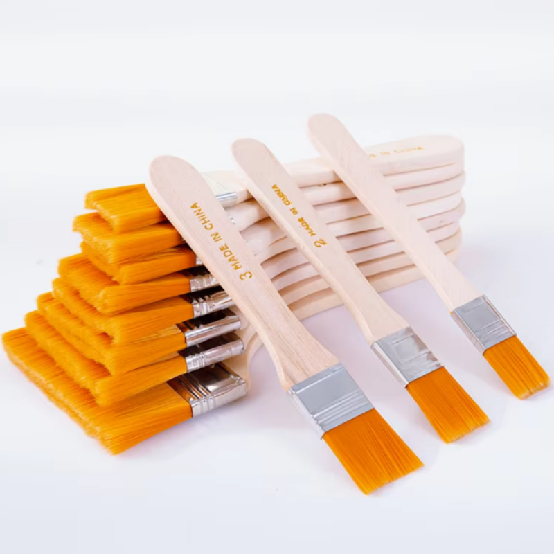 Set di pennelli in nylon con memoria da 12 pezzi/set per disegno a olio acrilico, acquerello, strumenti per pennelli per pittura in legno, materiali artistici