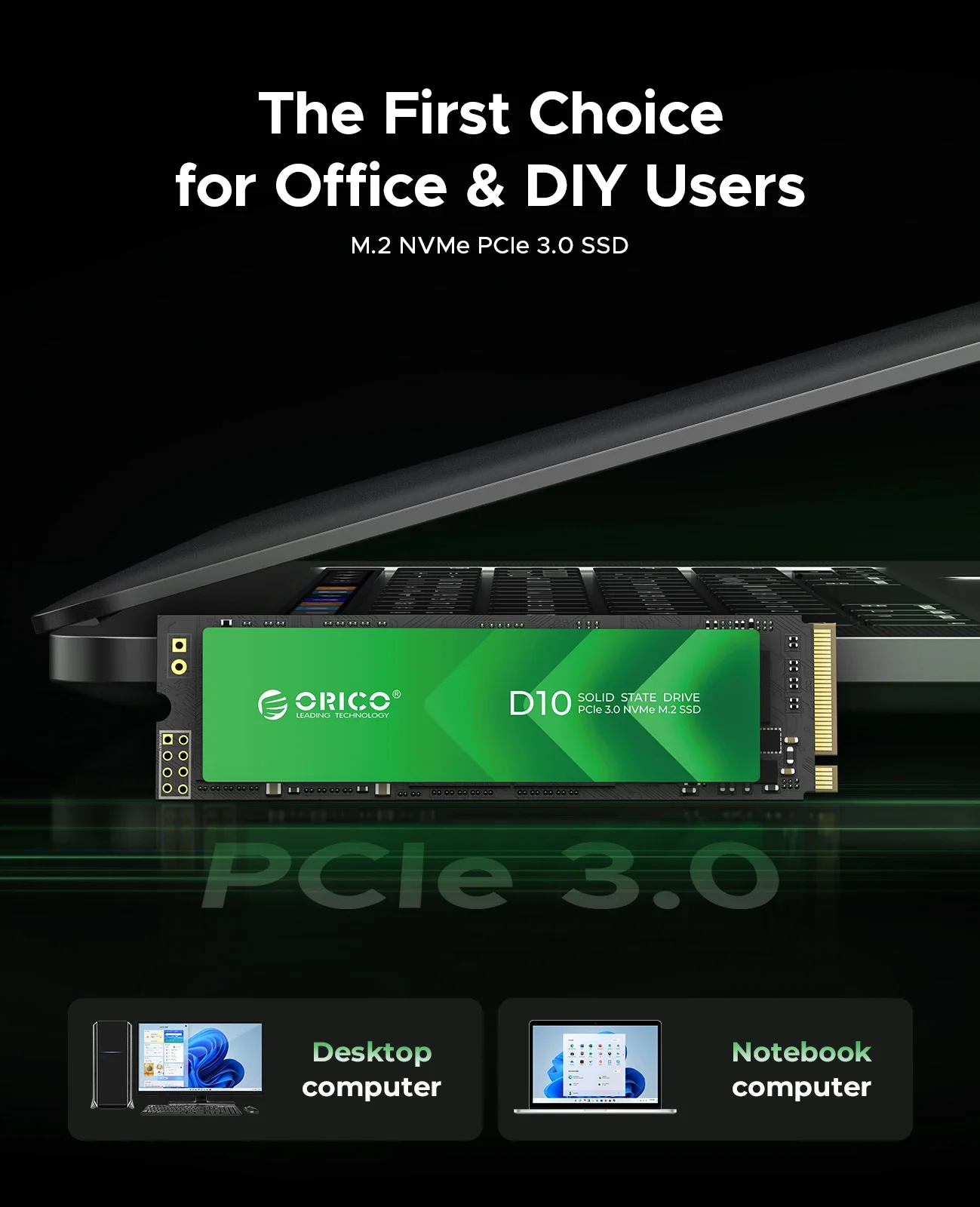 ORICO M.2 NVMe SSD 1TB 2TB PCIe3.0 3500MB/s 2280 PCIe Gen3x4 NVMe Internal Solid State Drive for Laptop/Desktop 3D NAND TLC/QLC